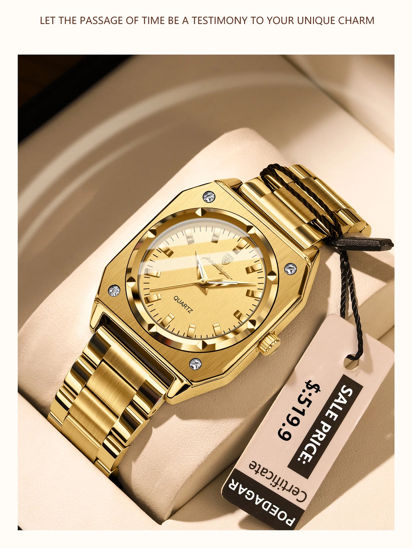 POEDAGAR Fashion Square Ladies Wristwatch Stainless Steel Waterproof Luminous Woman Watch Elegant Luxury Women's Quartz Watches