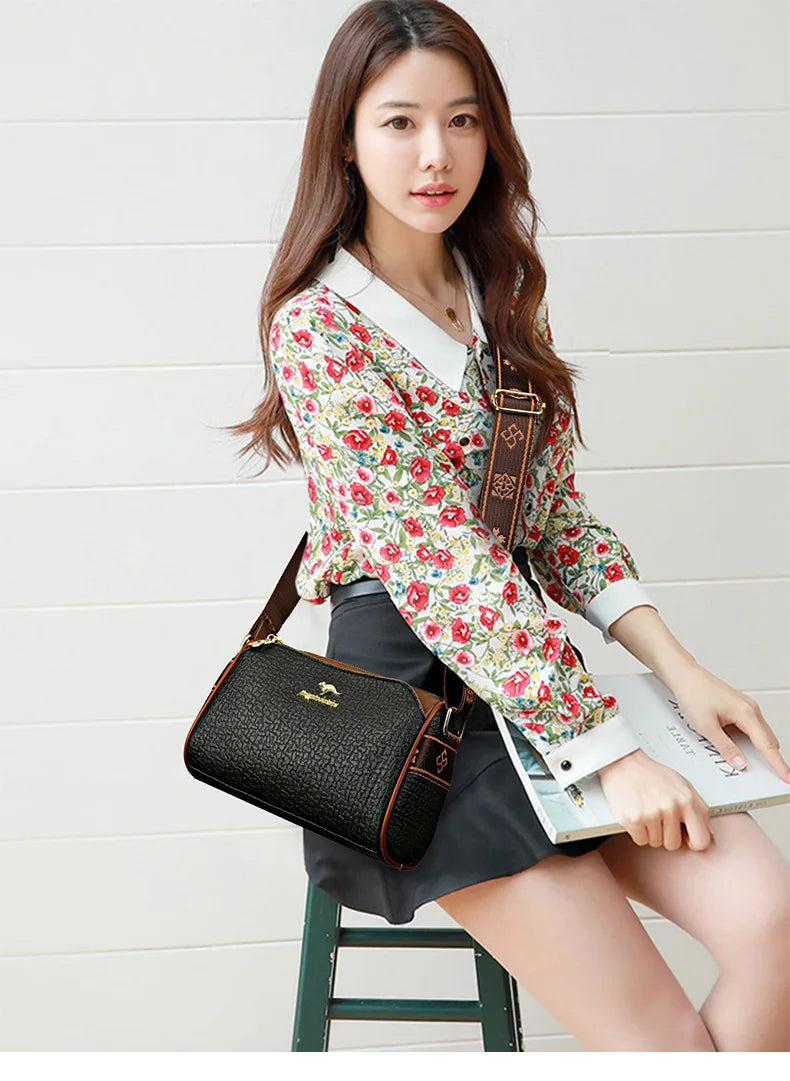 New Pillow Boston Bag Women's Soft Leather Luxury Ladies Handbag Large Capacity Fashion Versatile One Shoulder Crossbody Bag