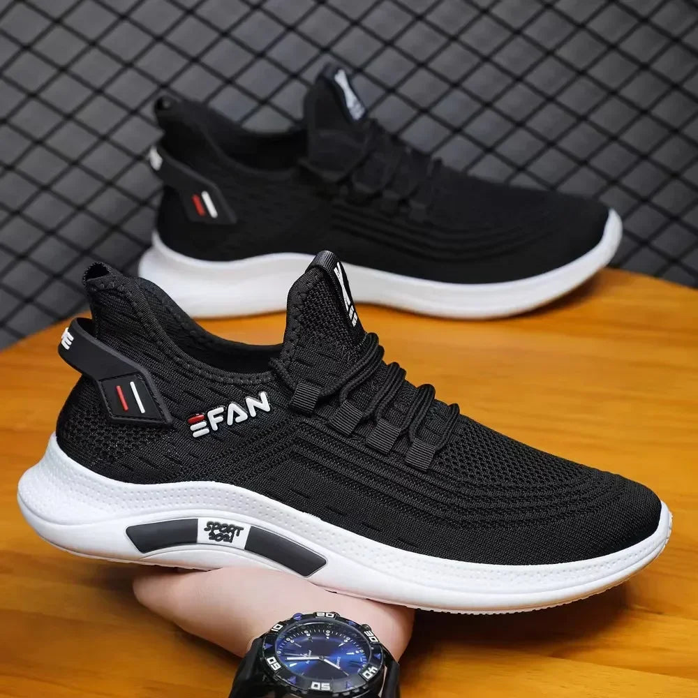 Low cut Lightweight Sports Shoes Men's Casual Shoes Korean Edition Trendy Shoes 2025 Summer Flying Weaving Mens Running Shoes