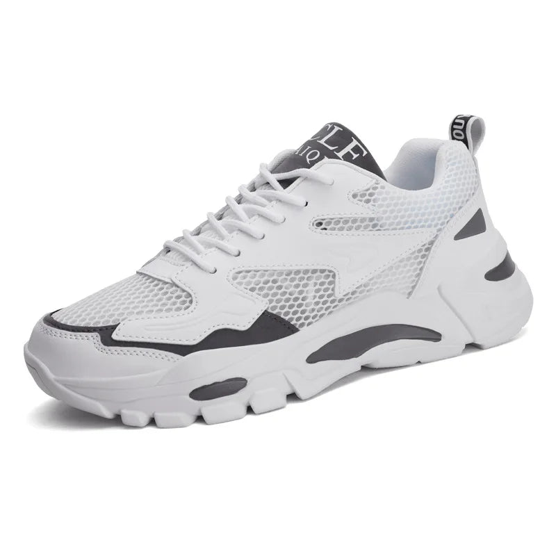 Mesh Men's Sneakers white summer platform sneakers Stylish Lace-up Male Sneaker Breathable Man Tenis Footwear men's sports shoes