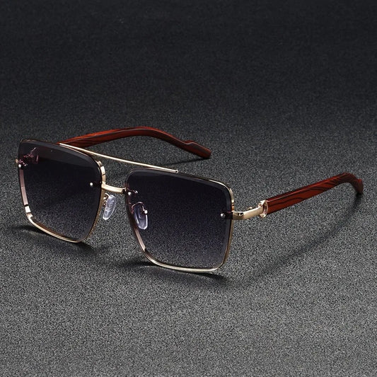 2025 Luxury Square Sunglasses For Men New Wooden Vintage Designer Fashion Glasses Sunglasses Women Vacation Gafas De Sol Hombre