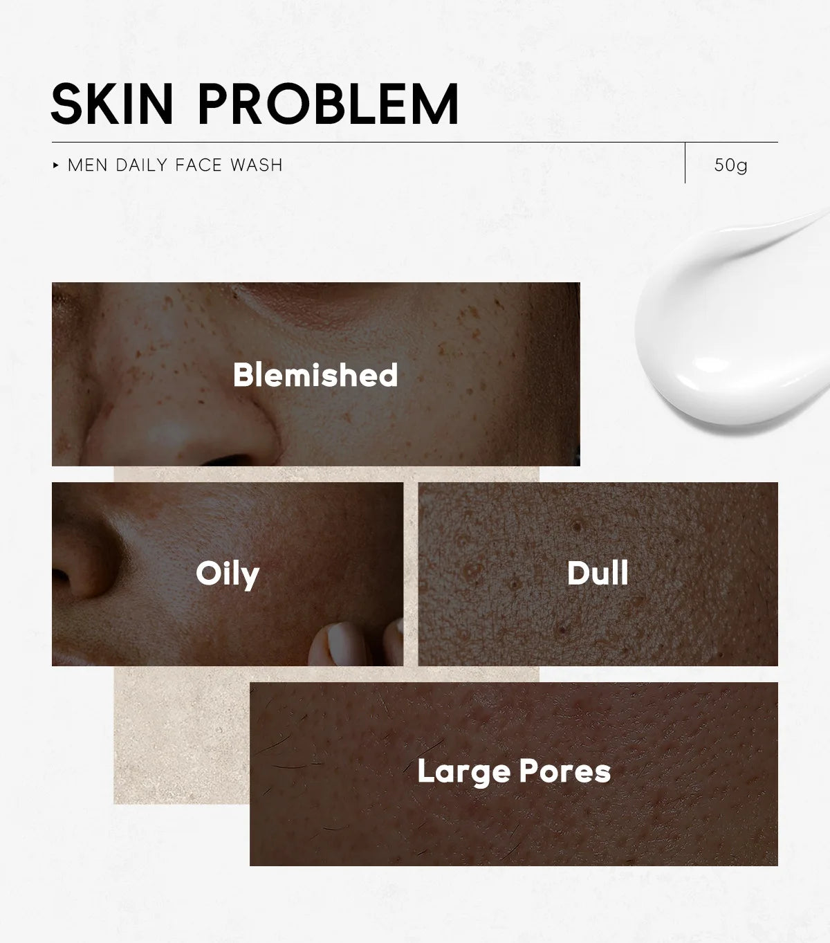 Men Facial Foaming Cleanser Deeply Cleansing Oil Control Moisturizing Blackhead Removal Skin Care Face Wash Foam Cleanser