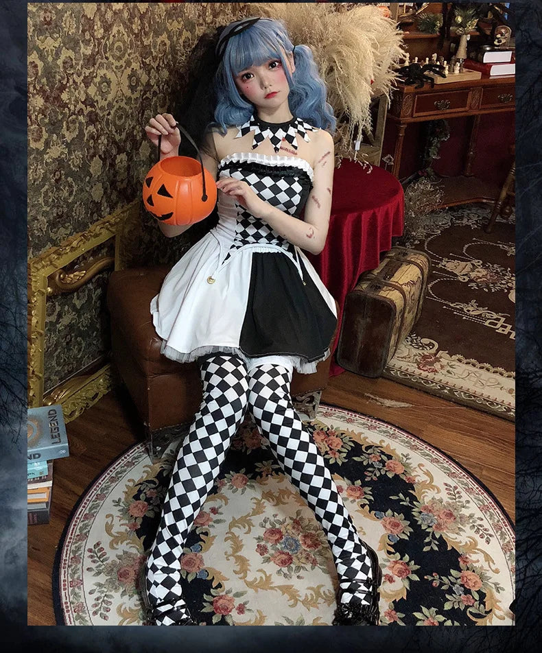 Halloween costume circus performance outfit clown costume cosplay performance outfit role-playing