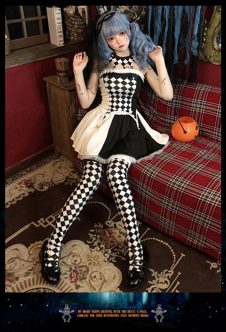 Halloween costume circus performance outfit clown costume cosplay performance outfit role-playing