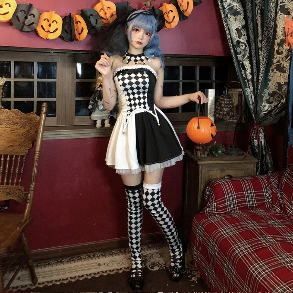 Halloween costume circus performance outfit clown costume cosplay performance outfit role-playing