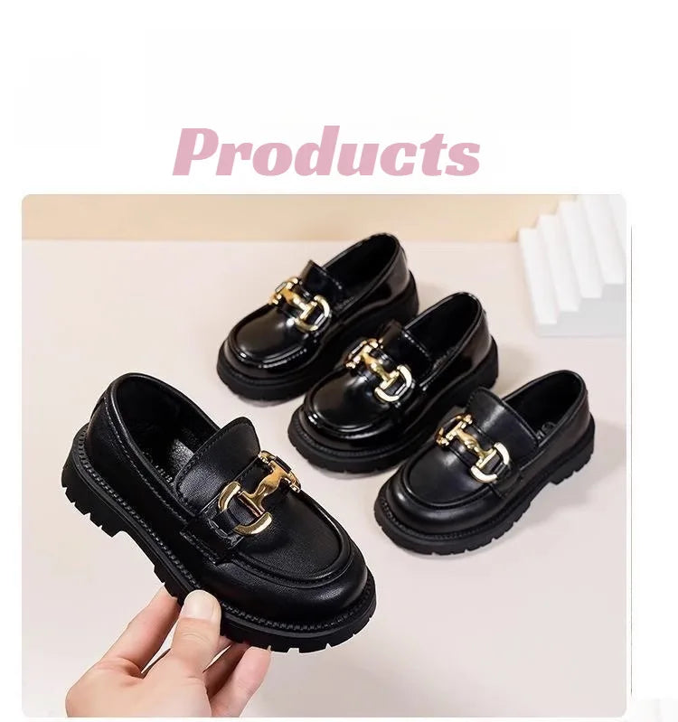 Girls' leather shoes princess shoes spring and autumn loafers non-slip soft-soled fashionable shoes