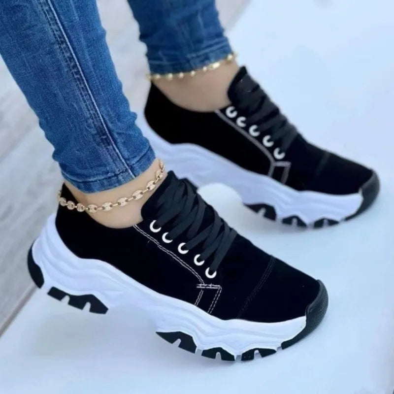 Sneakers Women Shoes 2024 New Pattern Canvas Shoe Casual Women Sport Shoes Flat Lace-Up Adult Zapatillas Mujer Chaussure Femme