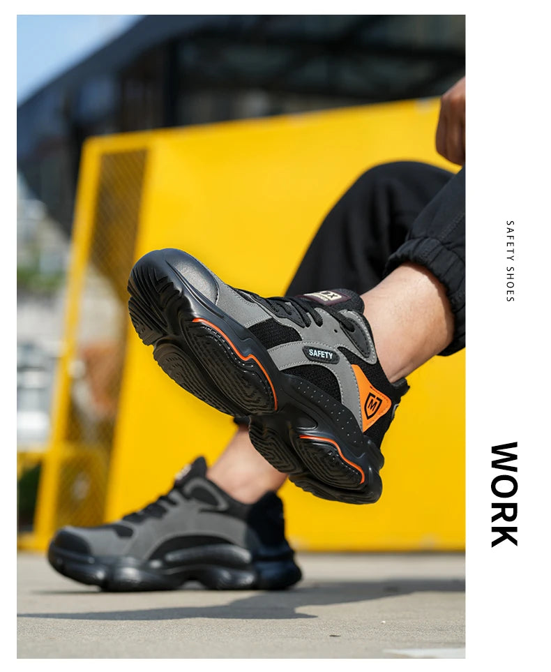 Work Sneakers for Men Safety Shoes Anti-smash Anti puncture Indestructible Shoes Breathable comfort Steel Toe Protection Shoes