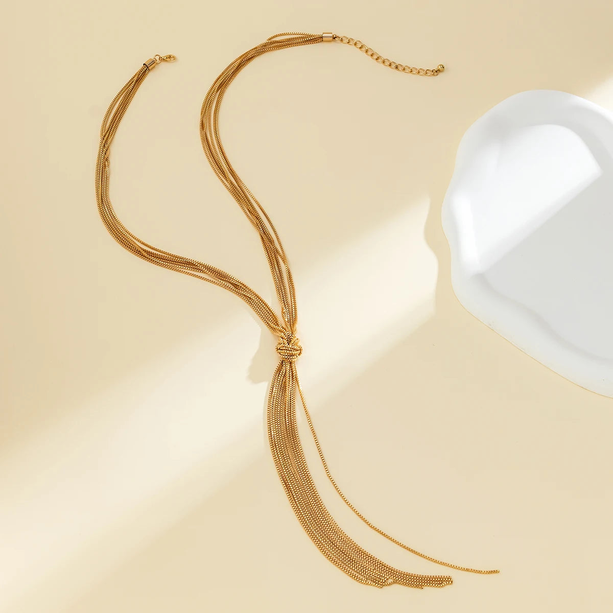 Long Chain Knotted Necklace for Women Trendy Charms Tassels Necklaces 2023 Fashion Wedding Neck Jewelry Accessories Female Girls