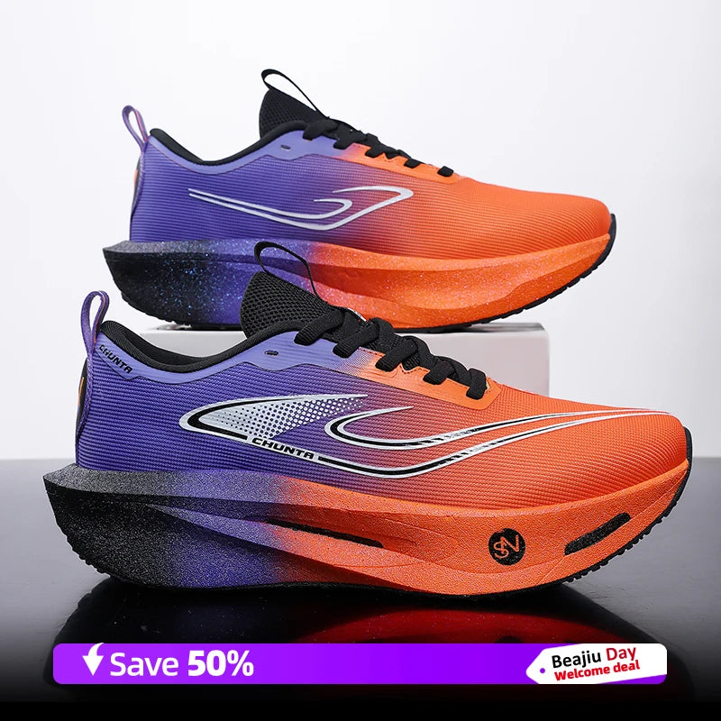 Running Shoes Men Carbon Plate Speciality Marathon Sports Breathable Lightweight Women's Comfortable Nonskid Leisure Sneakers