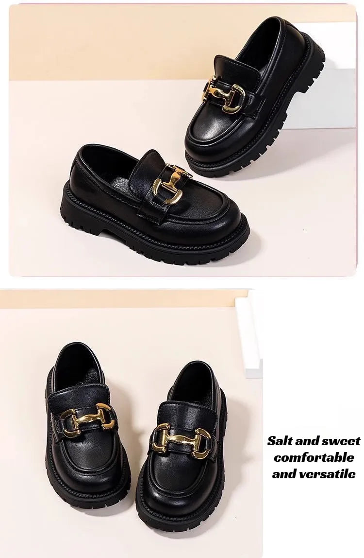 Girls' leather shoes princess shoes spring and autumn loafers non-slip soft-soled fashionable shoes