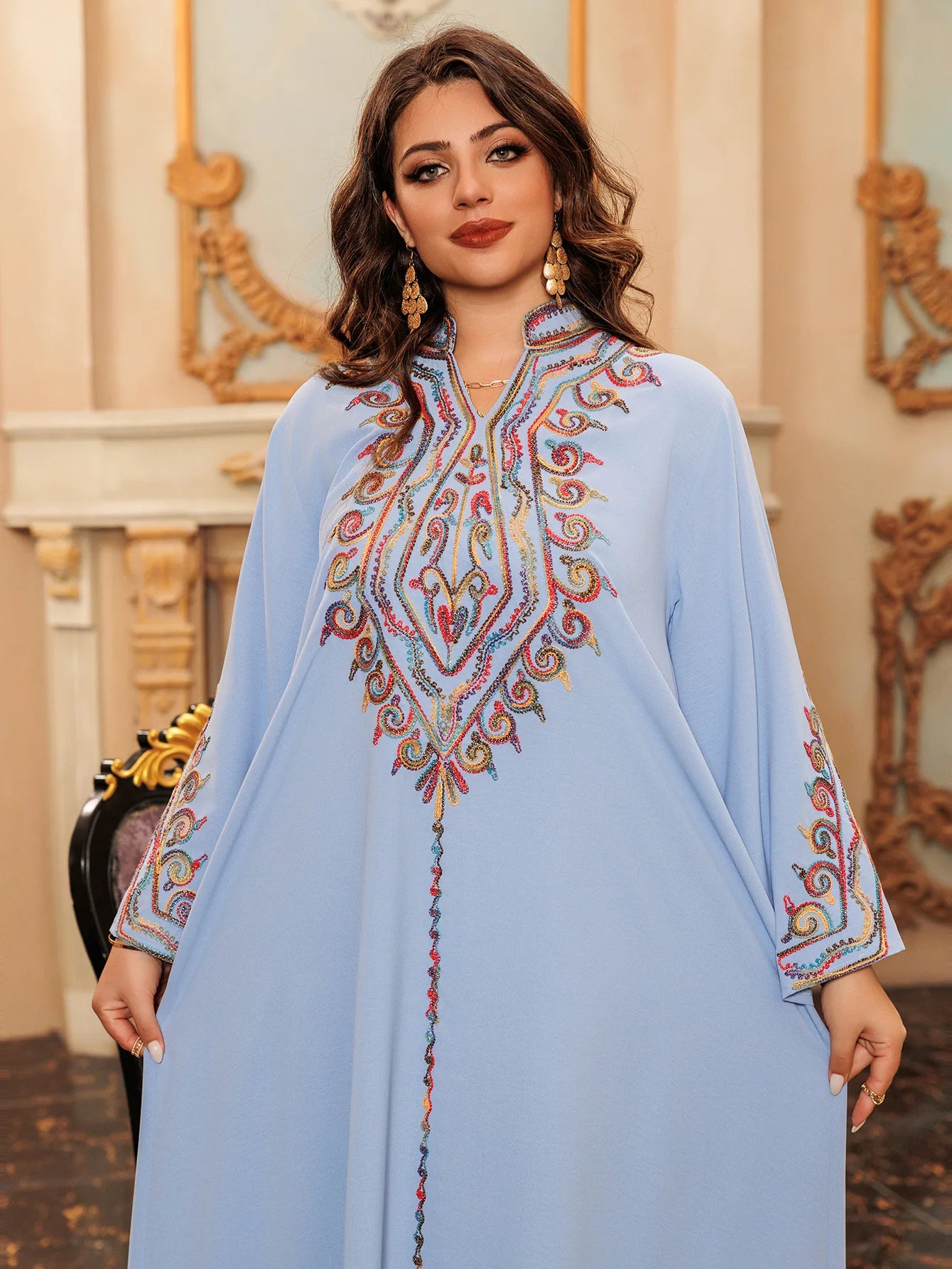 Ramadan Abaya for Women Muslim Embroidery Dress Dubai Kaftan Turkey Arab Robe Eid Djellaba Caftan Marocain Femme Jalabiya Kebaya