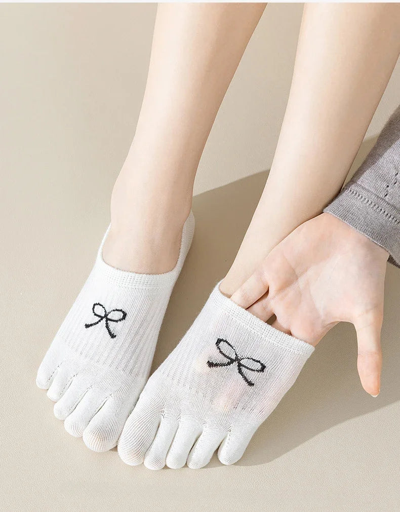5 Pairs Five Finger Socks Women  Anti-slip Cotton Toe Socks with Separate Fingers Sports Summer Thin Slipper Socks