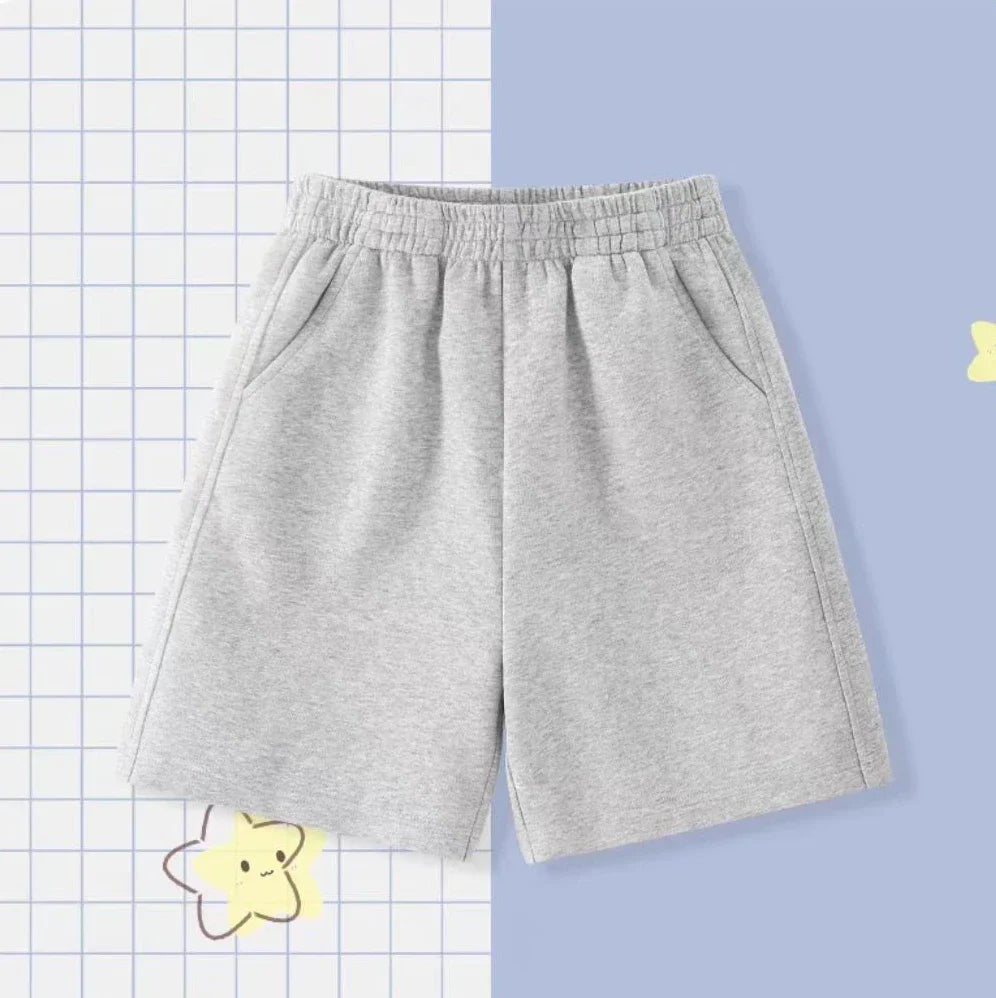 Kids T-shirt Summer Cotton Top Boys Girls Solid Color Blank T-shirt O Neck Round Neck Short Sleeve Pair of White Top T-shirt