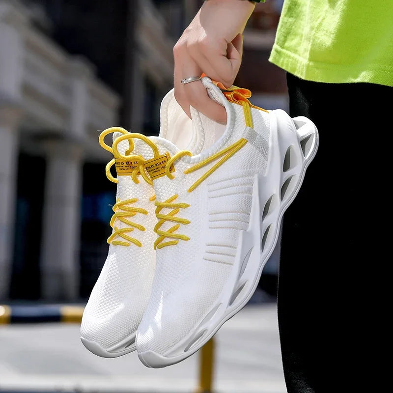 YRZL Sports Shoes Men Breathable Sneakers Comfortable Jogging Shoes for Men Non Slip Outdoor Walking Shoes Mesh Casual Sneakers