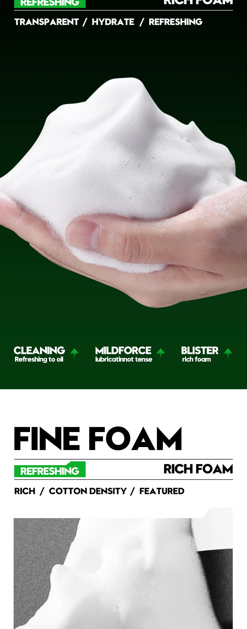 Cool Facial cleanser Refreshing Fragrance Deep Cleansing Moisturizing Moisturizing Pore Tightening Men's Facial Cleanser