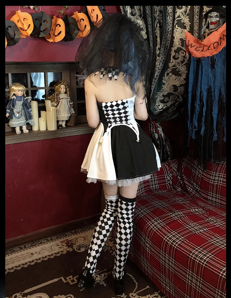 Halloween costume circus performance outfit clown costume cosplay performance outfit role-playing