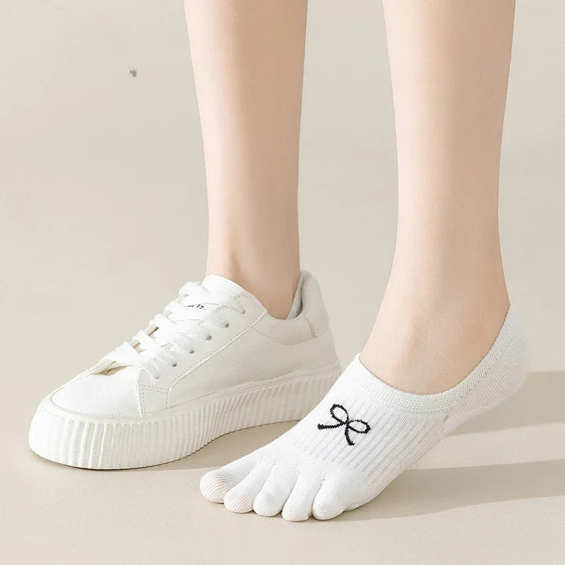 5 Pairs Five Finger Socks Women  Anti-slip Cotton Toe Socks with Separate Fingers Sports Summer Thin Slipper Socks