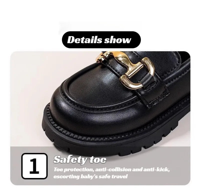 Girls' leather shoes princess shoes spring and autumn loafers non-slip soft-soled fashionable shoes