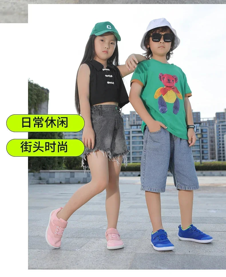 Kids Wide Barefoot Shoes Boys Girls Minimalist Sneakers Toddler Lightweight Non Slip Narutal Children Walking Shoes Skate Flat