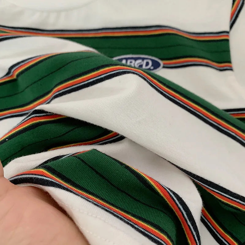 Children's Striped T-shirts For Boys Girls From 2 To 10 Years Old Kids Summer Tees Cotton Loose T Shirt Casual Kids Tops