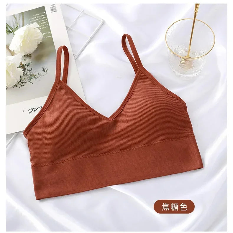 Seamless Women Push Up Bra Beautiful Back Bras Fitness Tops Brassiere Bralette Female Tube Top Underwear with Chest Pad