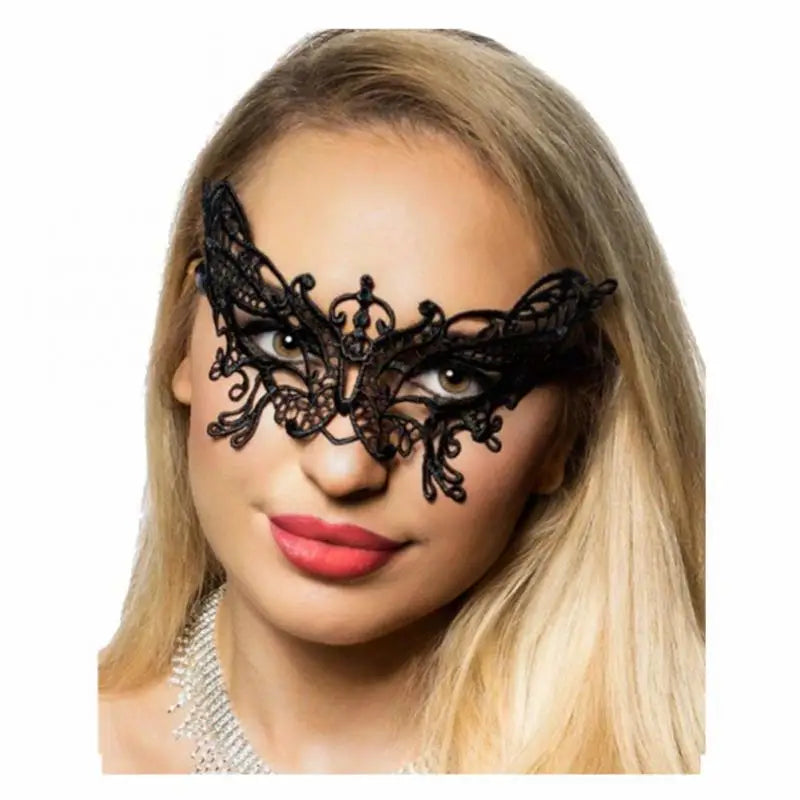 Women Carnival Mask Hollow Lace Masquerade Face Mask Princess Prom Party Props Black Eye Mask Halloween Costume for Women