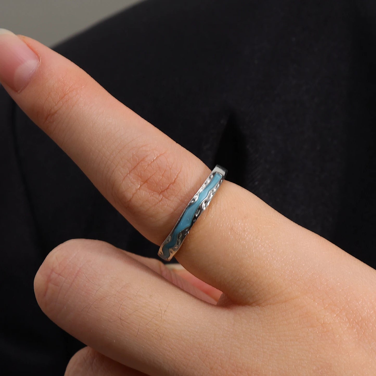 Romance Luminous Couple Ring Fashion Women Men Adjustable Finger Glow in Dark Blue Light Rings Vintage Luxury Love Couples Rings