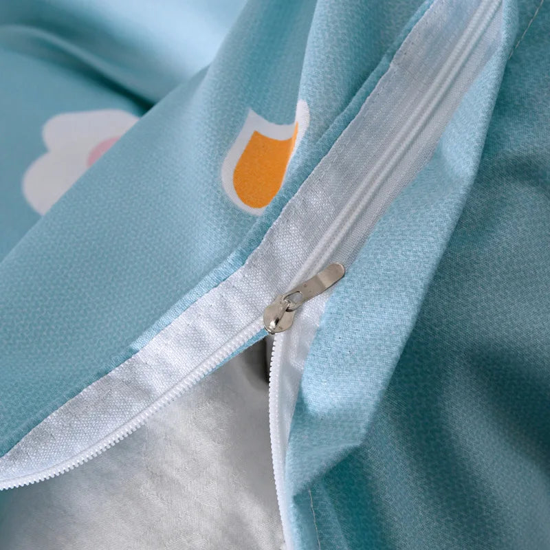 Single Pastoral Style Printed Comforter Cover 1 Pcs Skin Friendly Washed Cotton Quilt Cover Queen King Bedding for Four Seasons