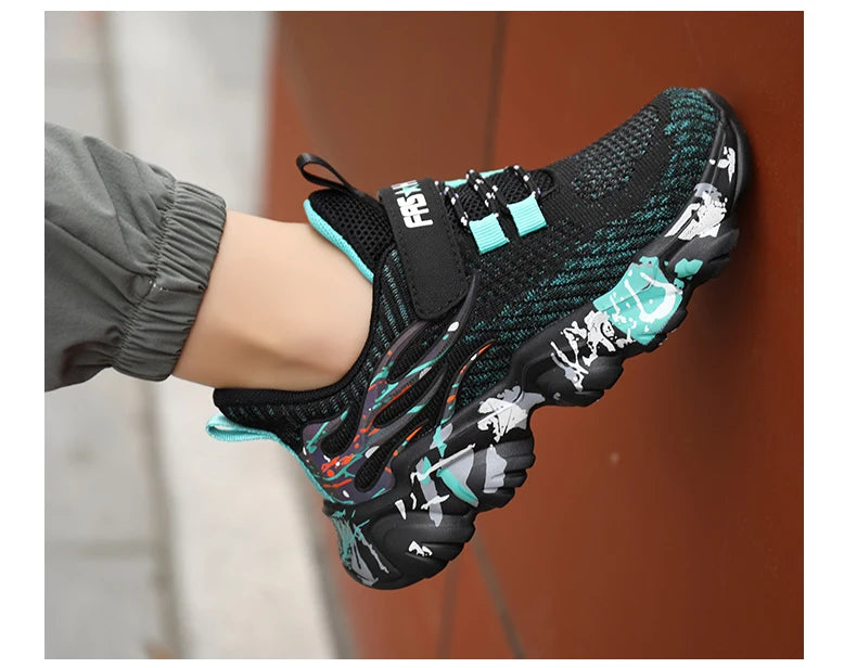 Autumn Children Fashion Sports Shoes High Quality Outdoor Sneakers Boys Girls PU Leisure Trainers Shoes Kids Casual Sneaker