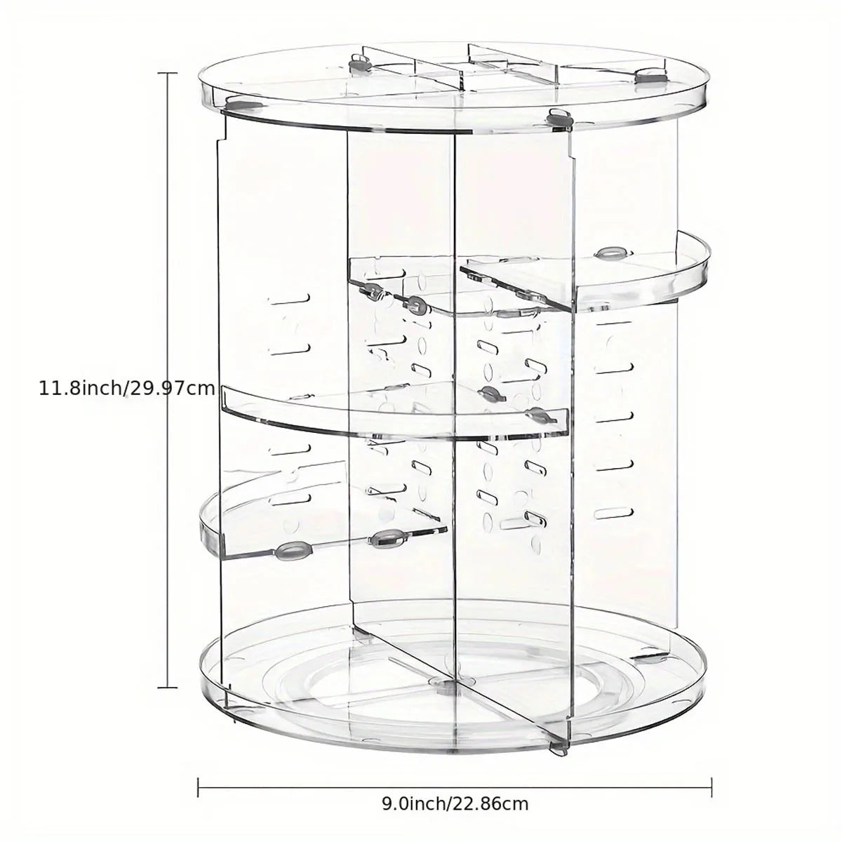 360° Rotating Makeup Organizer, Spinning Bathroom Organizer Countertop, organizer for cosmetics,Cosmetic Holder Shelf,(Clear)
