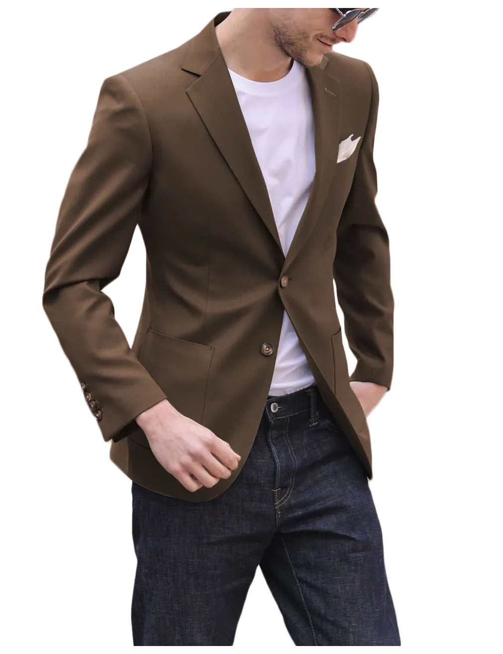 High Quality Olive Green Men's Suits Slim Fit Formal Business Casual jacket Bespoke Peaked Lapel Blazer Wedding Groom Dress