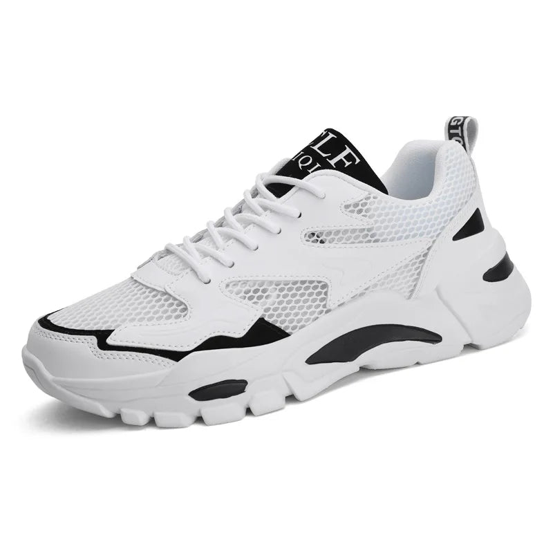 Mesh Men's Sneakers white summer platform sneakers Stylish Lace-up Male Sneaker Breathable Man Tenis Footwear men's sports shoes