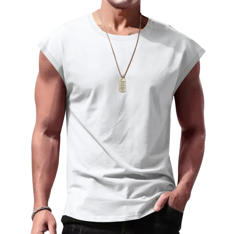 Men's Wear New Sleeveless T-shirt Men's Summer Leisure Sports Loose fitting Men's Short  vest sir