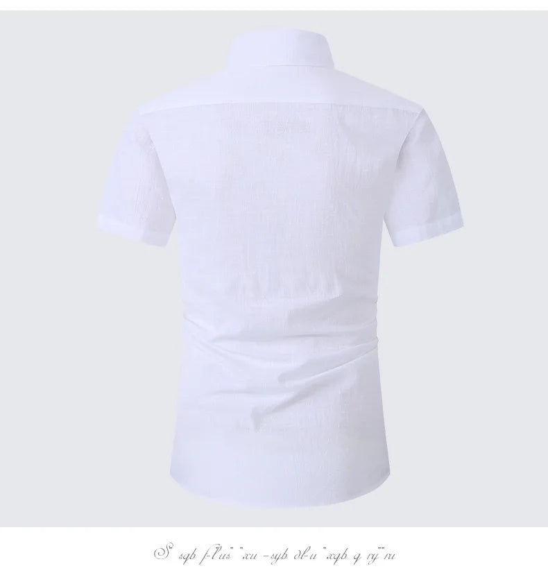 Men's short-sleeved shirts are casual, trendy, comfortable, cool on the street, versatile, simple and slimming in summer