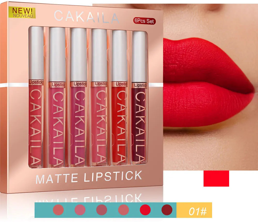 6 Pack Lip Gloss Set Matte And Long-Lasting Color Retention