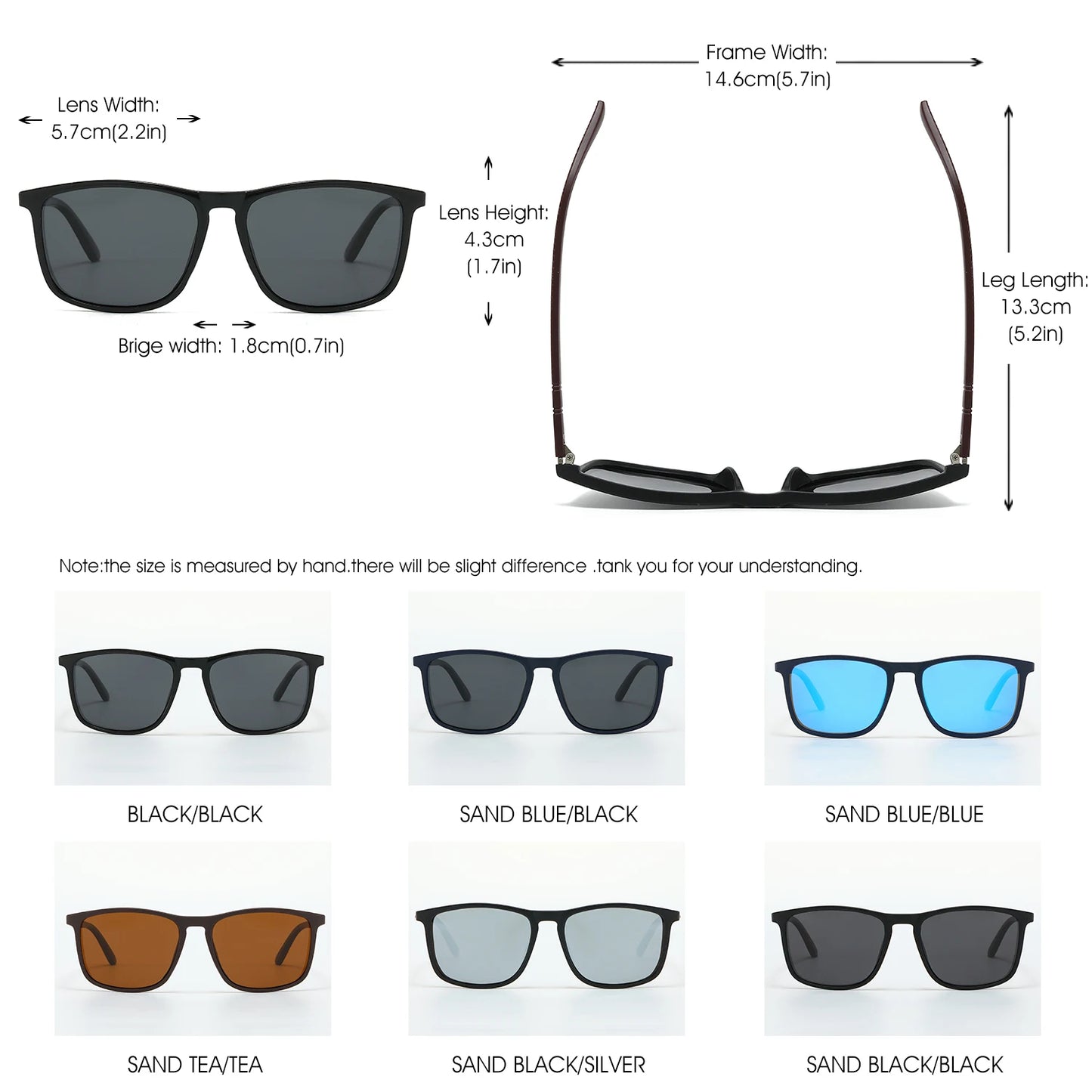 Classic Trendy Square Sunglasses For Men Women, Outdoor Sports Driving Fishing Supplies, Photo Prop