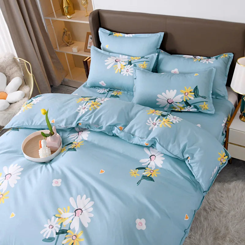 Single Pastoral Style Printed Comforter Cover 1 Pcs Skin Friendly Washed Cotton Quilt Cover Queen King Bedding for Four Seasons