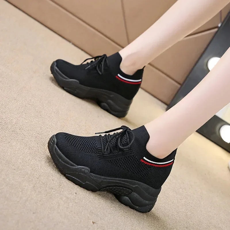 Hidden Heels Women Platform Sneakers Mesh Breathable Casual Shoes for Women Fashion Outdoor Women Running Shoes tenis de mujer