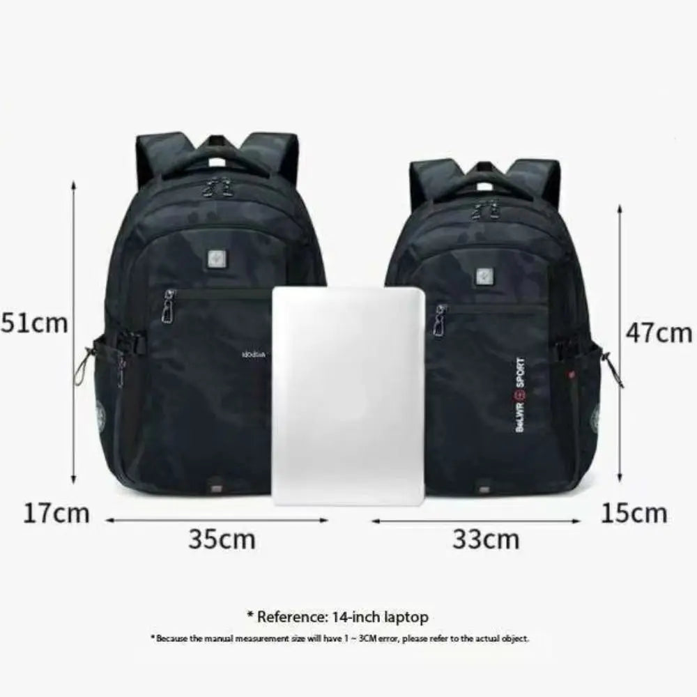 Backpack, male student backpack, computer bag, travel large capacity, thick, handsome, durable, dirt resistant