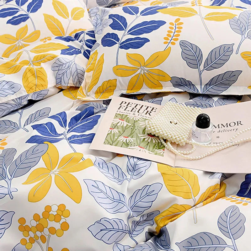 Single Pastoral Style Printed Comforter Cover 1 Pcs Skin Friendly Washed Cotton Quilt Cover Queen King Bedding for Four Seasons