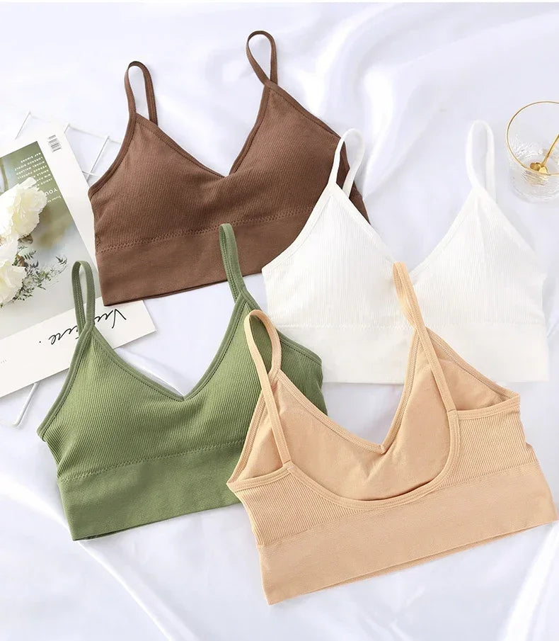 Seamless Women Push Up Bra Beautiful Back Bras Fitness Tops Brassiere Bralette Female Tube Top Underwear with Chest Pad