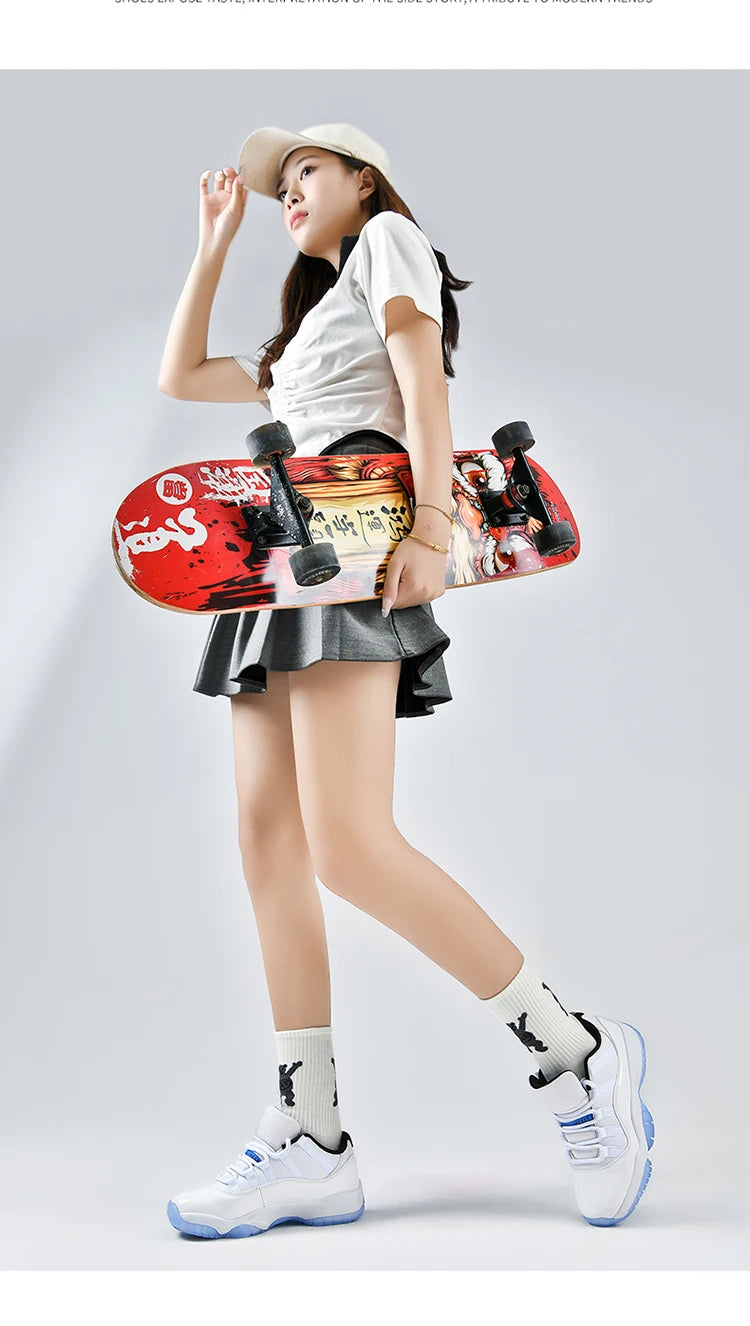 Shoes Men's Shoes Leather Retro Low-Top Basketball Trendy Shoes Men's and Women's Comfortable Casual Shoes Sports Shoes