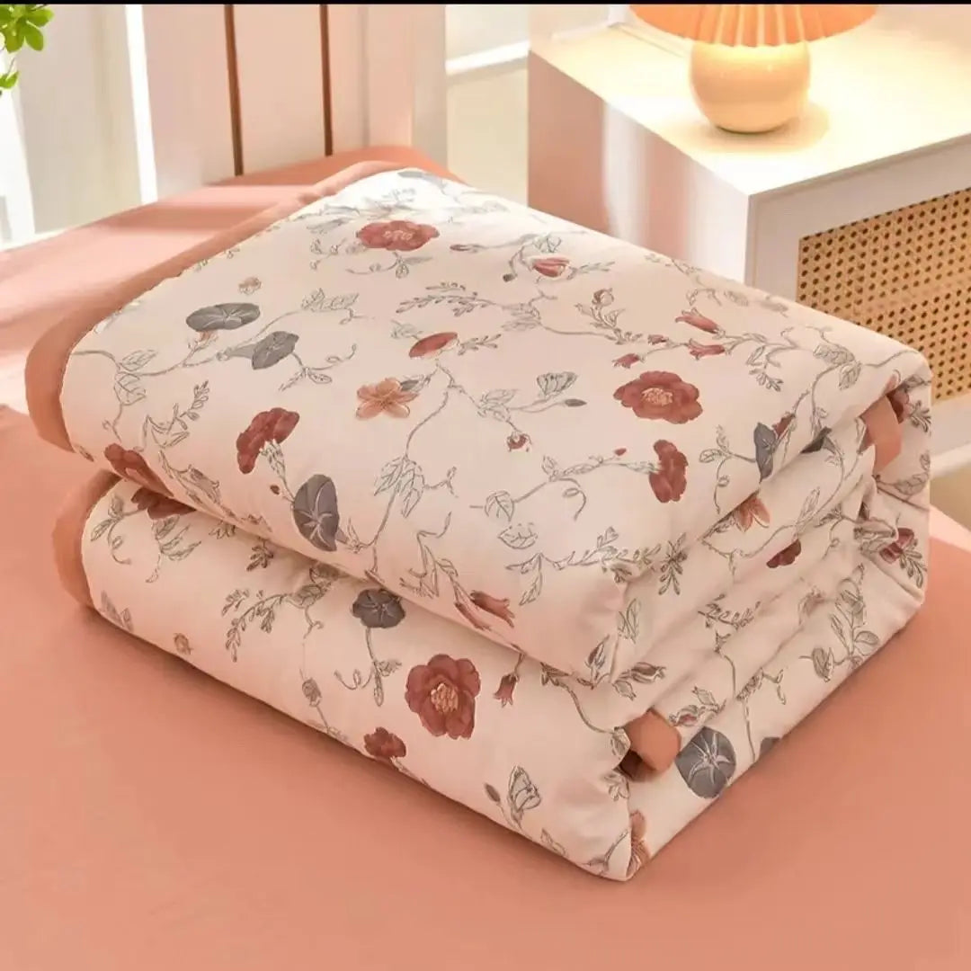 Cotton Air-Conditioning Quilt Cover for Children and Adults, Soft Flower, Double Printed, Washable Bed, Home Use, New,