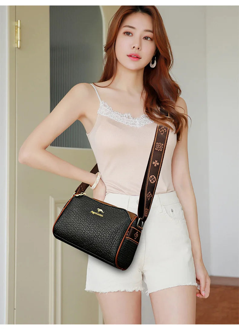 New Pillow Boston Bag Women's Soft Leather Luxury Ladies Handbag Large Capacity Fashion Versatile One Shoulder Crossbody Bag