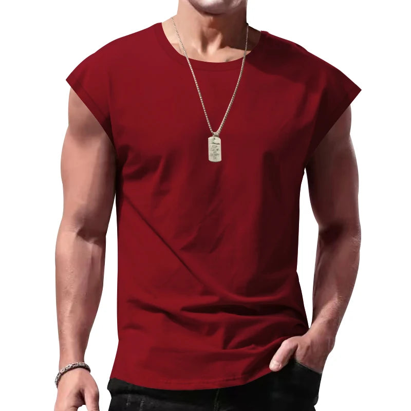 Men's Wear New Sleeveless T-shirt Men's Summer Leisure Sports Loose fitting Men's Short  vest sir