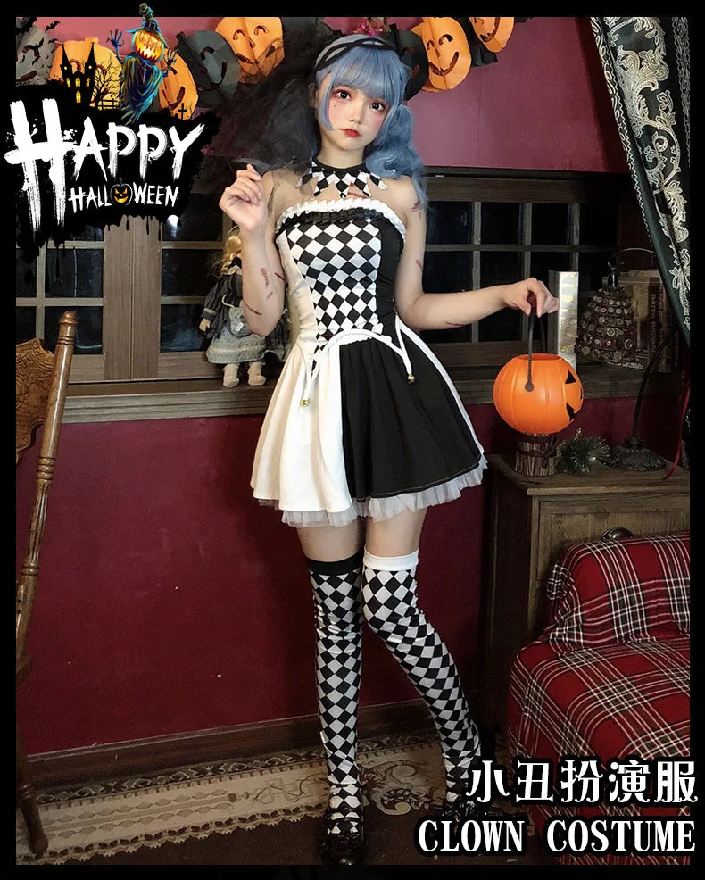 Halloween costume circus performance outfit clown costume cosplay performance outfit role-playing