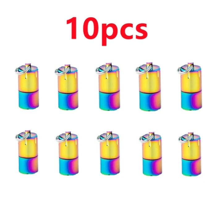 Mini Keychain Lighter Sand Wheel Paraffin Lighter Keychain Outdoor Portable Lighter Ignition Gadgets