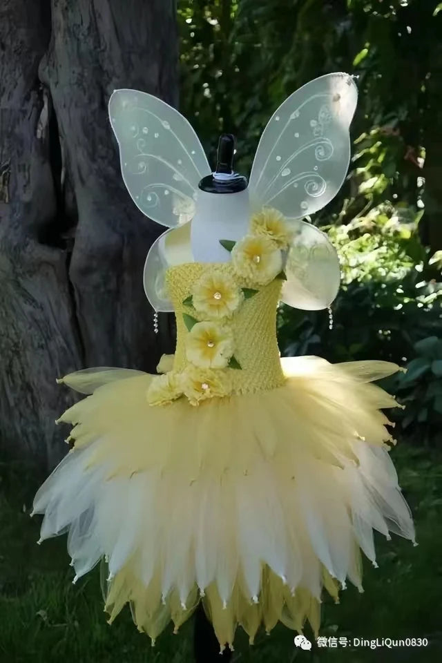 Green Woodland Fairy Dresses for Girls Jungle Forest Fairies Costumes Wood Elf Princess Ballet Tutus Outfit with Wings