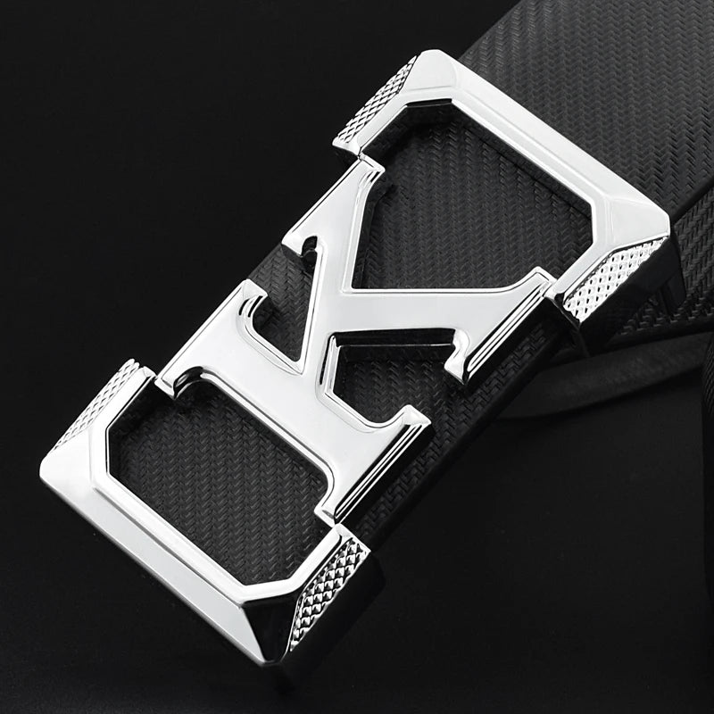 High Quality White Belt Boy Fashion Designer Casual Coskin Leather Metal Buckle Belt K Letter Men Belt